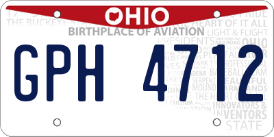 OH license plate GPH4712