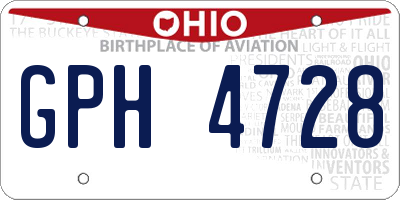 OH license plate GPH4728