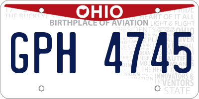 OH license plate GPH4745