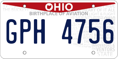 OH license plate GPH4756