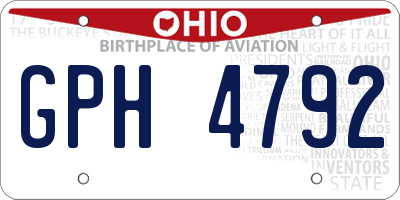 OH license plate GPH4792