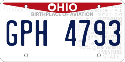 OH license plate GPH4793