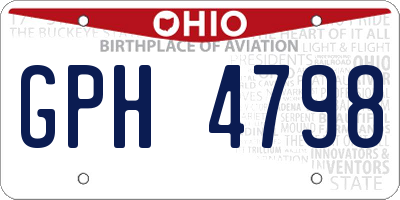 OH license plate GPH4798