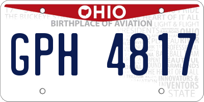 OH license plate GPH4817