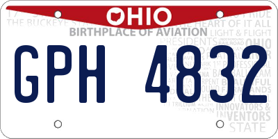 OH license plate GPH4832