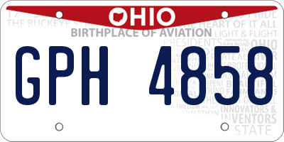 OH license plate GPH4858