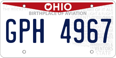 OH license plate GPH4967
