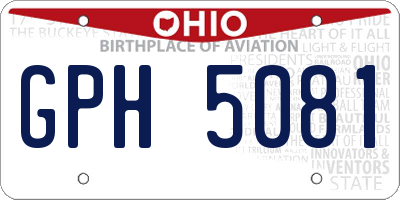 OH license plate GPH5081