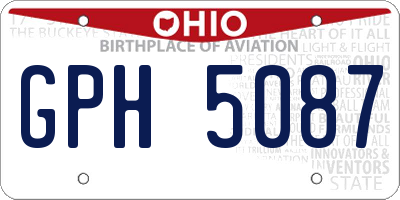 OH license plate GPH5087