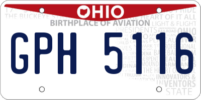 OH license plate GPH5116