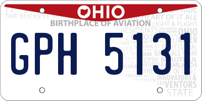 OH license plate GPH5131