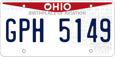 OH license plate GPH5149