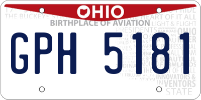 OH license plate GPH5181