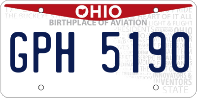 OH license plate GPH5190
