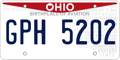OH license plate GPH5202