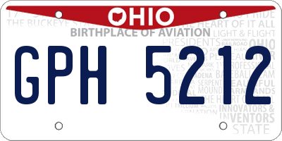 OH license plate GPH5212