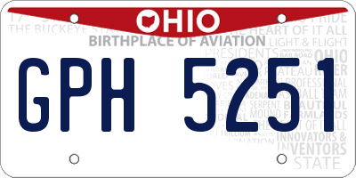 OH license plate GPH5251