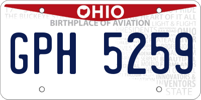 OH license plate GPH5259