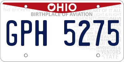 OH license plate GPH5275