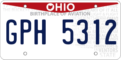OH license plate GPH5312