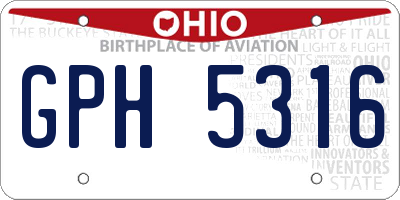 OH license plate GPH5316
