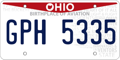 OH license plate GPH5335