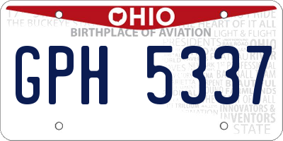OH license plate GPH5337