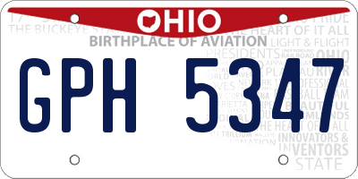 OH license plate GPH5347