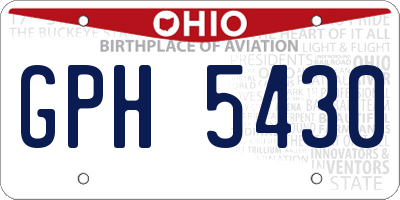 OH license plate GPH5430