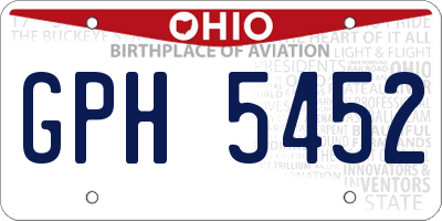 OH license plate GPH5452