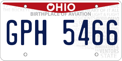 OH license plate GPH5466