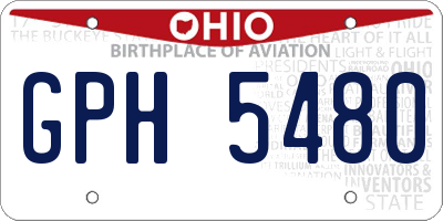 OH license plate GPH5480