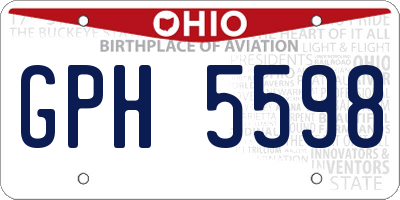 OH license plate GPH5598