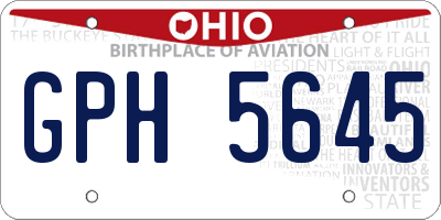 OH license plate GPH5645