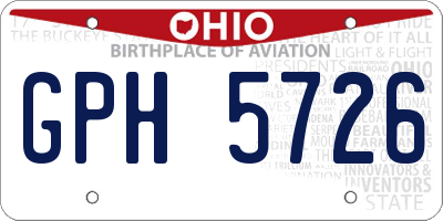 OH license plate GPH5726