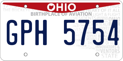 OH license plate GPH5754