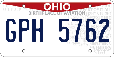 OH license plate GPH5762
