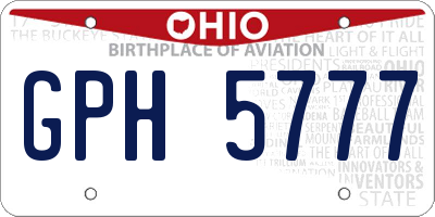 OH license plate GPH5777