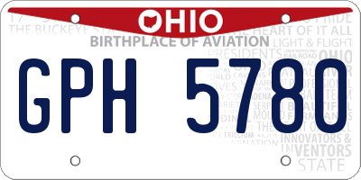 OH license plate GPH5780