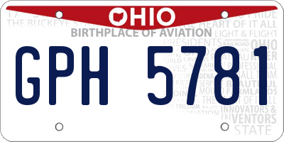 OH license plate GPH5781