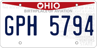 OH license plate GPH5794