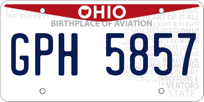 OH license plate GPH5857