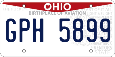 OH license plate GPH5899