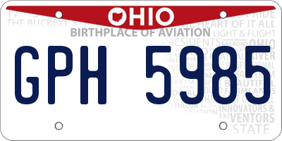 OH license plate GPH5985