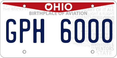 OH license plate GPH6000