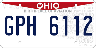 OH license plate GPH6112