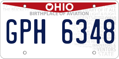OH license plate GPH6348