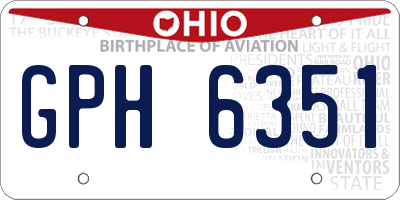 OH license plate GPH6351