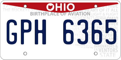 OH license plate GPH6365