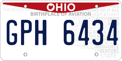OH license plate GPH6434